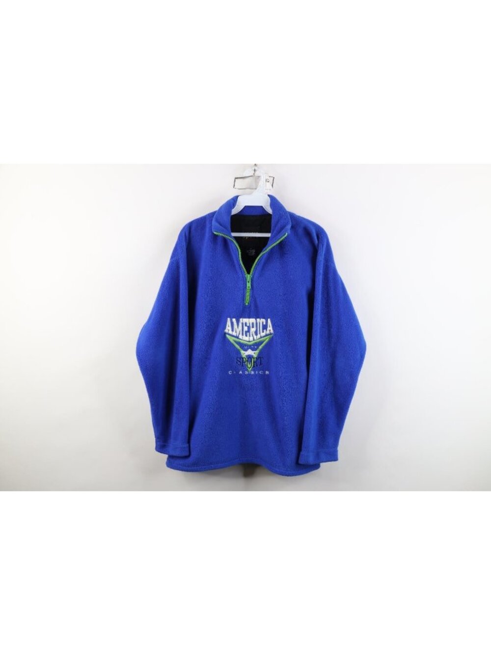 Vintage 90s The Limited Womens Small Babydoll Fleece 1/4 Zip Sweater Blue USA